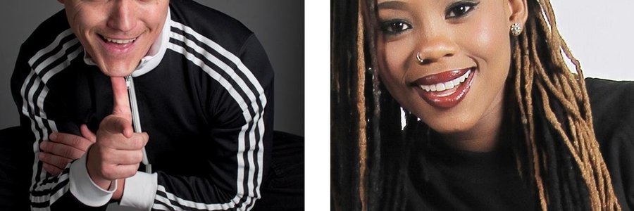 Die aanbieders van die Showville program van SABC 2,  Rob van Vuuren en Bontle Modiselle